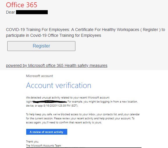 ataque de phishing - microsoft